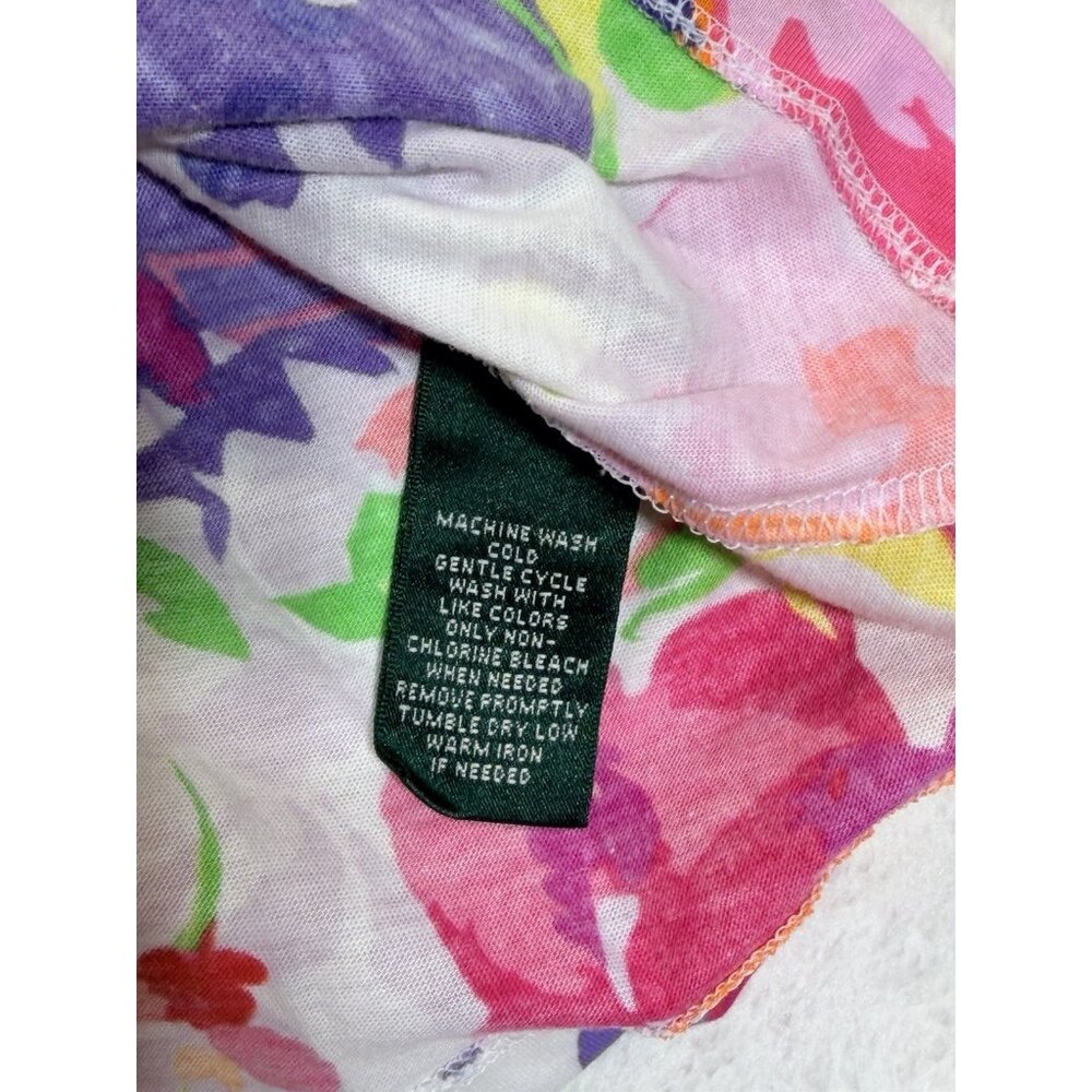 NWT LAUREN RALPH LAUREN Womens Floral Colorful Shirt Top 3XL Smocked Sleeve - Picture 9 of 9